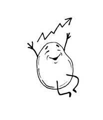 The drawing of the Merry Little Man is made in black liner