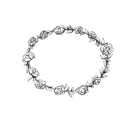 Drawing The wreath is made in black liner