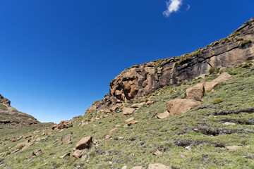 Lesotho - Drachenberge - Hochebene beim Sanipass