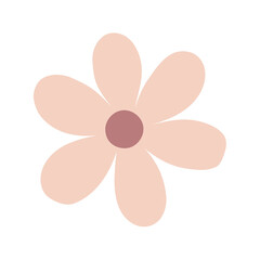 Simple pastel-colored flower in flat style vector illustration, symbol of spring, cozy home, spring Easter holidays celebration decor, clipart for cards, banner, springtime decoration