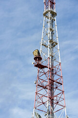 Long TV tower against the backdrop of a beautiful sky.