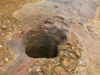 Amazing stone hole the hole is like a pot is a natural hole. The hole is the largest group in Thailand. There are no less than 16 holes with many sizes ranging from 40 -300 cm wide mouth - 10 m. deep