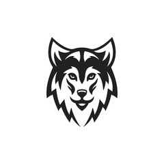 Head of a wolf. Vector illustration. Simple wolf head logo icon.
