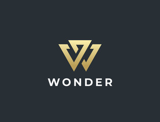 Letter W logo template. Modern elegant logotype. 