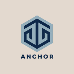 Anchor logo icon design template. Modern geometric line anchor vector logotype. © lettett