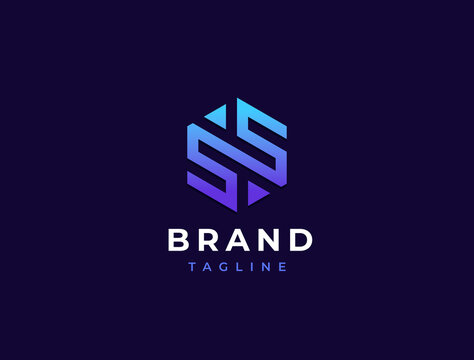 Letter S logo template. Unique modern creative letters SS logotype. Vector icon.