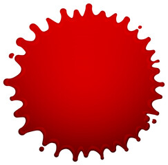 Red blood splash shape vector illustration
