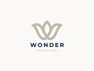 Letter W logo template. Modern elegant logotype. 
