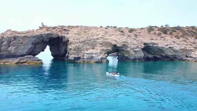 Natural bridge. Summer fun travelling and party. Tripiti Beach, Thassos Beaches. Best beaches in the world. Thasoss island. Greece.