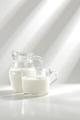 Fresh milk and background with free space for your decoration 