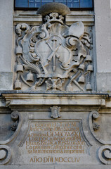 Decorative element on the facade of the church. Kamianets-Podilskyi, Ukraine.