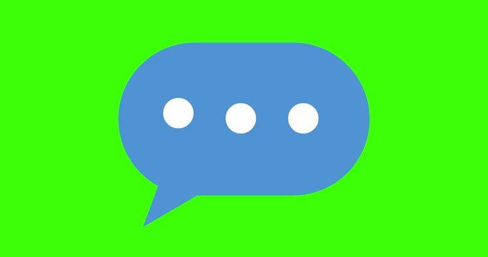 Animation of writing a message. A bubble within which the points of writing a message pulsate.
Message printing concept. Green screen. 4K