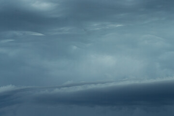 Dark and grey thunder and rain clouds. Threatening skies. Netherlands. Before the thunder.