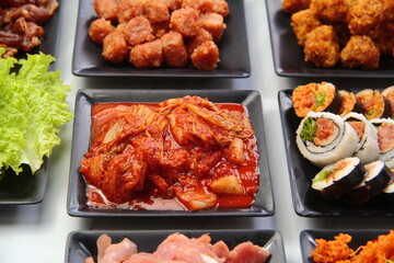 Freshly prepared Korean food