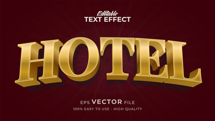 Editable text style effect - Gold Hotel text style theme