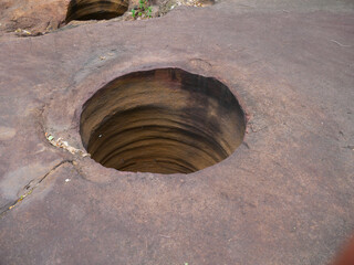 Amazing stone hole the hole is like a pot is a natural hole. The hole is the largest group in Thailand. There are no less than 16 holes with many sizes ranging from 40 -300 cm wide mouth - 10 m. deep