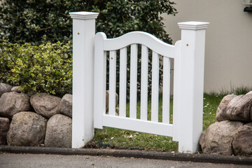 white garden gate