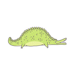 Cute crocodile animal. Cartoon colorful character illustration.
