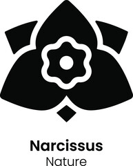 Fototapeta premium Narcissus icon vector. Trendy flat narcissus icon from nature collection isolated on white background, can be used for web and mobile graphic design, logo. Eps10 vector illustration