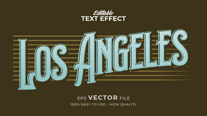 Editable text style effect - Retro Los Angeles text style theme