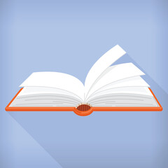Flat Open Book Design Cartoon Style Symbol Illustration Drawing
