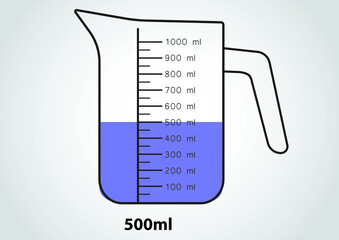 Glass beaker in isolated back ground