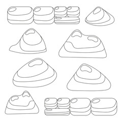 Set of outline stones.