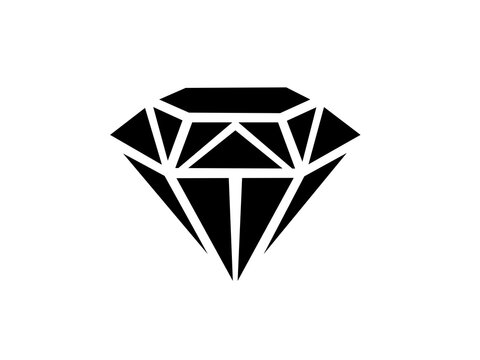 diamonds in a flat style. Abstract black diamond icons. Linear outline sign. Vector icon logo design diamonds.