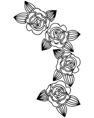 Fototapeta premium Line flower isolated on the white background