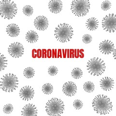 3d medical illustration with covid-19 image. Background image with black and white virus under microscope.