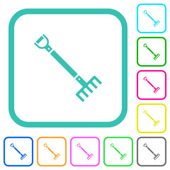 Single rake vivid colored flat icons