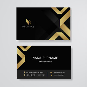 Black and gold name card business card design template