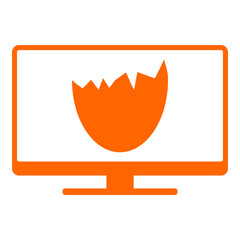 Eierschale und Monitor