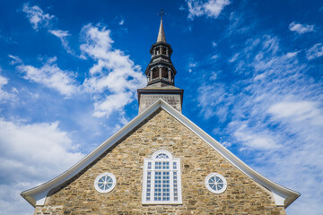 Fototapeta na wymiar the small church of St Jean Port Joli, typical architecture of Quebec