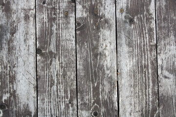 Background from old planks with peeled brown paint.