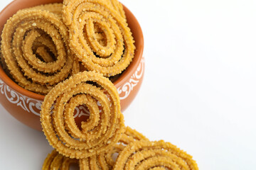 Traditional Indian Diwali snacks Chakali or murukku  Indian Traditional Tea Time Snack Chakli