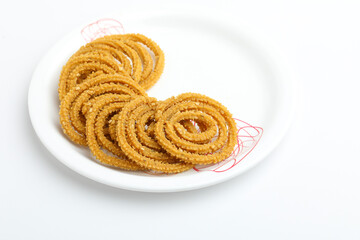 Traditional Indian Diwali snacks Chakali or murukku  Indian Traditional Tea Time Snack Chakli