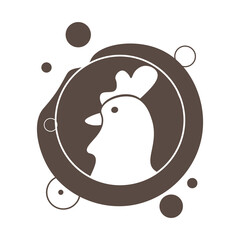 Cock head icon. bird isolated vector icon. animal design element