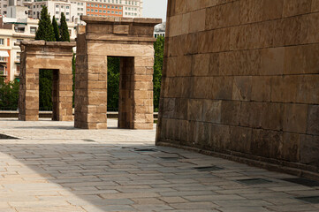 Ancient Egyptian architecture. Temple of Debod. Madrid, Spain