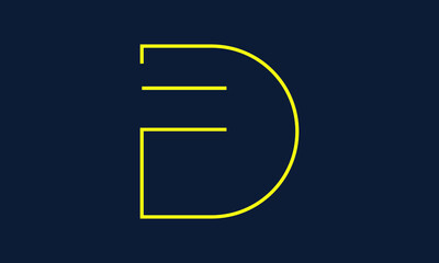 DE/ED logo, DE/ED letter logo design with yellow and navy blue color, DE/ED Business abstract vector logo monogram template.