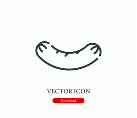Sausage vector icon.  Editable stroke. Symbol in Line Art Style for Design, Presentation, Website or Apps Elements, Logo. Pixel vector graphics - Vector
