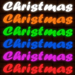 neon, lettering, Christmas, new year