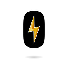 O Thunder Bolt Logo Design Concept in Black and Yellow. Flash Logo.