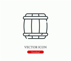 Barrel vector icon.  Editable stroke. Symbol in Line Art Style for Design, Presentation, Website or Apps Elements, Logo. Pixel vector graphics - Vector