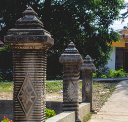 house fence made of concrete with a unique and attractive design. very appropriate for recommendations for the form of a house fence with a unique building.
