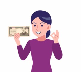 紫のシャツを着た女性