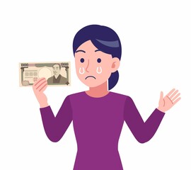 紫のシャツを着た女性