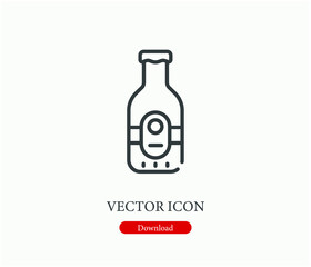 Beer vector icon.  Editable stroke. Symbol in Line Art Style for Design, Presentation, Website or Apps Elements, Logo. Pixel vector graphics - Vector