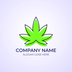 Green cannabis (marijuana) hemp leaf । Cannabis Symbol 