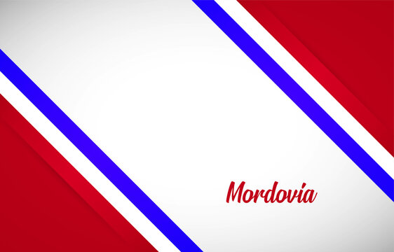 Happy national day of Mordovia with Creative Mordovia national country flag greeting background